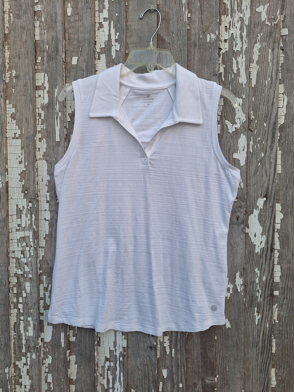 Talbots White Sleeveless Polo Tank Size Medium NWT